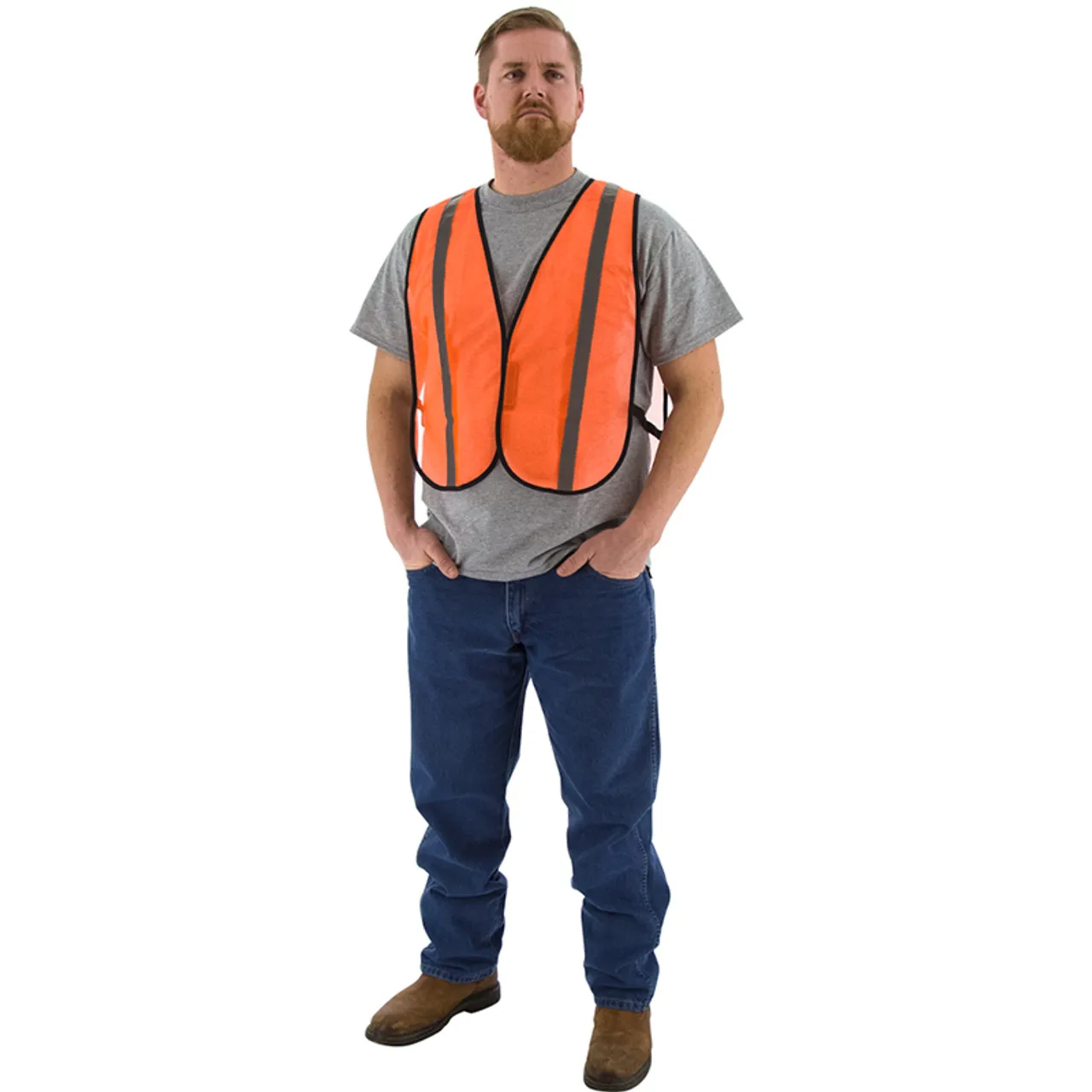 Majestic Case of 50 Non ANSI Hi Vis Orange Mesh Safety Vest 75-3004