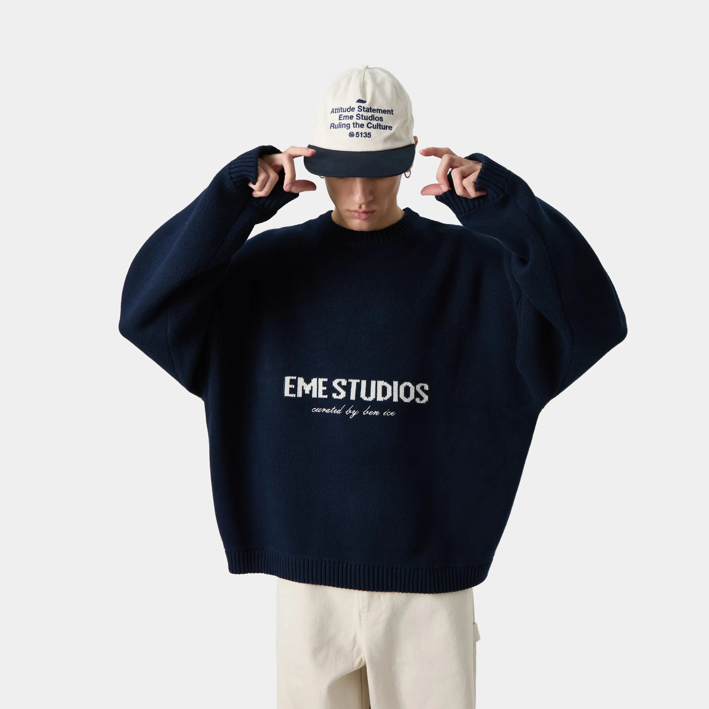 Master Navy Knit Sweater