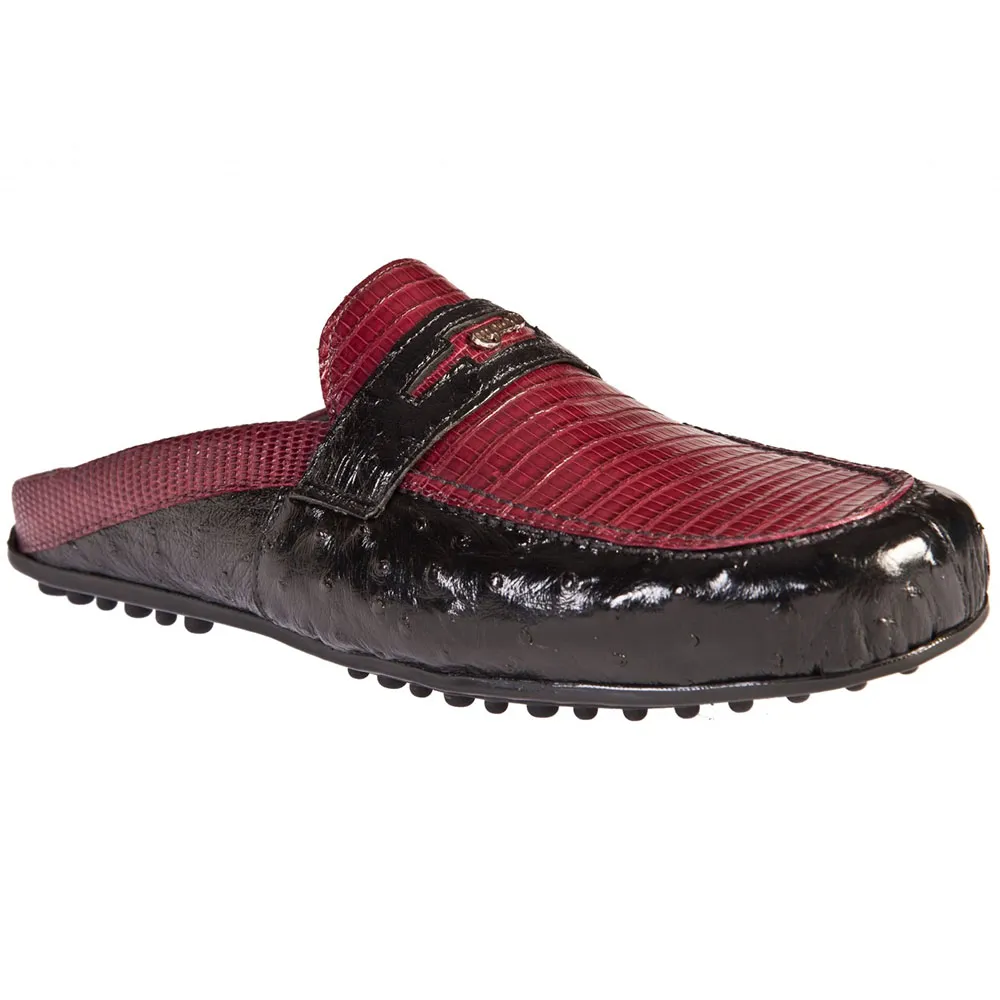 Mauri 13015 Ostrich / Tejus Mules Black / Red (Special Order)