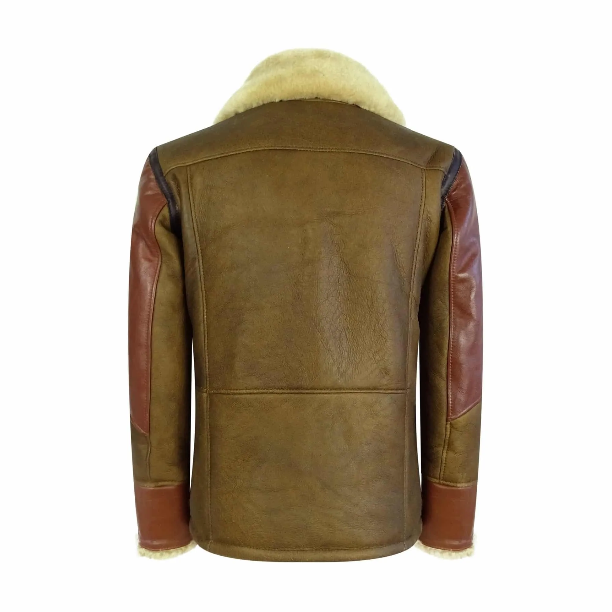 Men's Brown Ginger Sheepskin Leather Flying Jacket