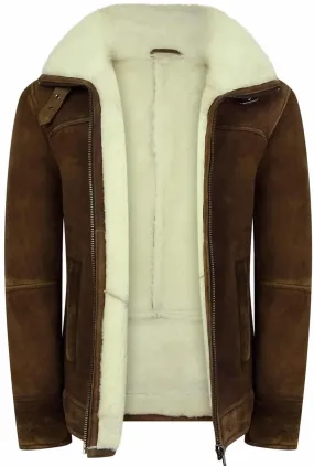 Men's Tan-Brown Shearling Sheepskin Jacket