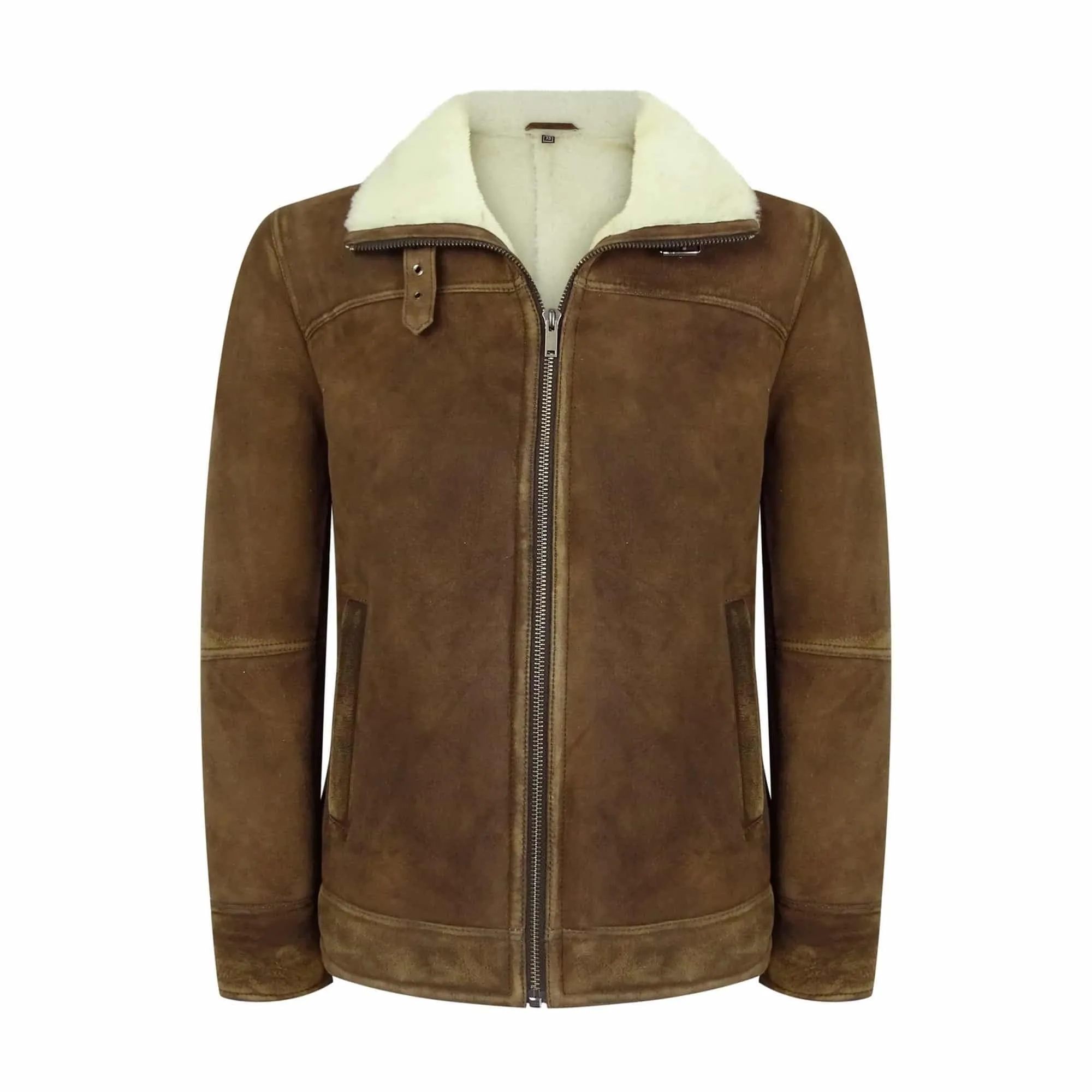 Men's Tan-Brown Shearling Sheepskin Jacket