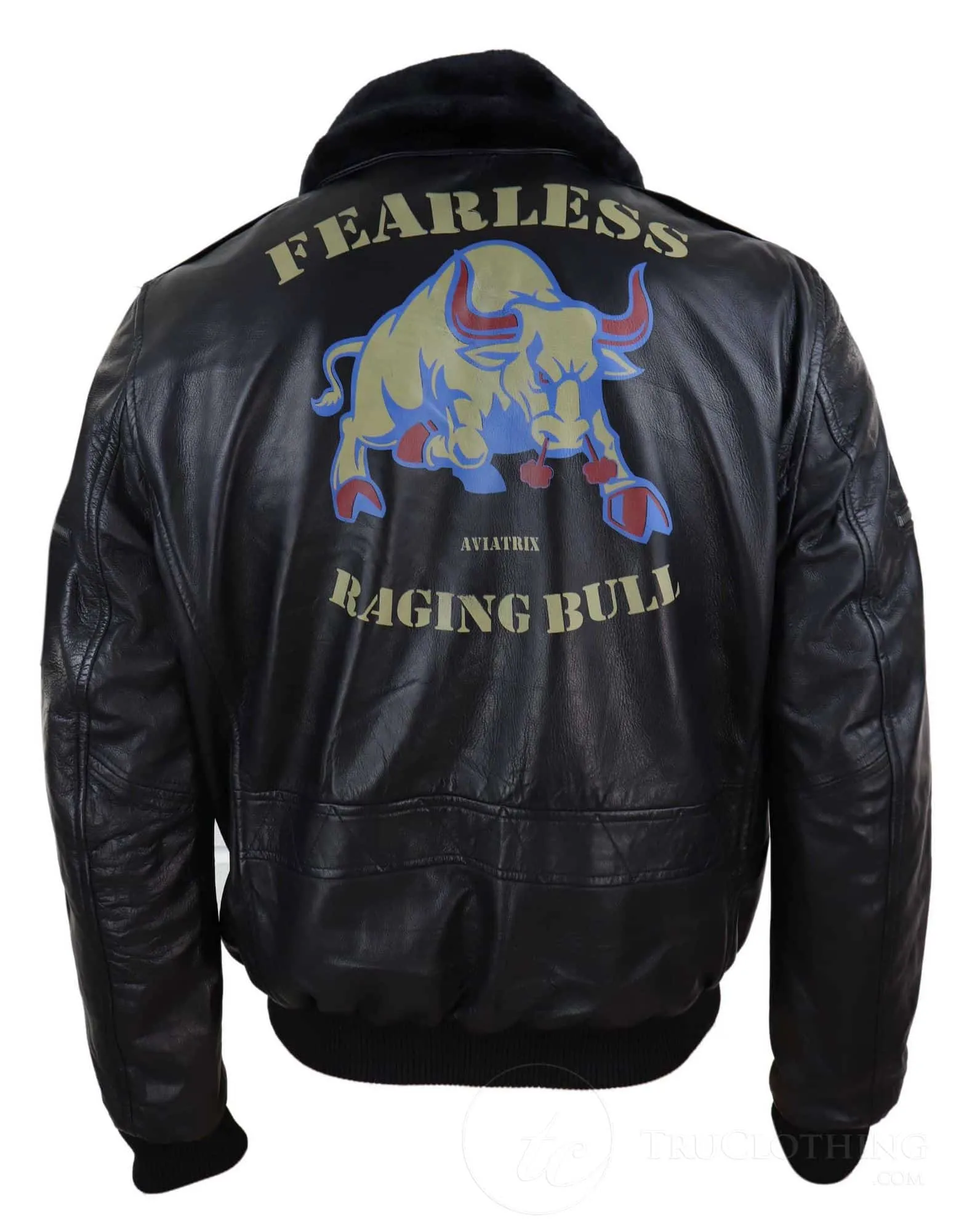 Mens Classic Real Leather Bomber Jacket