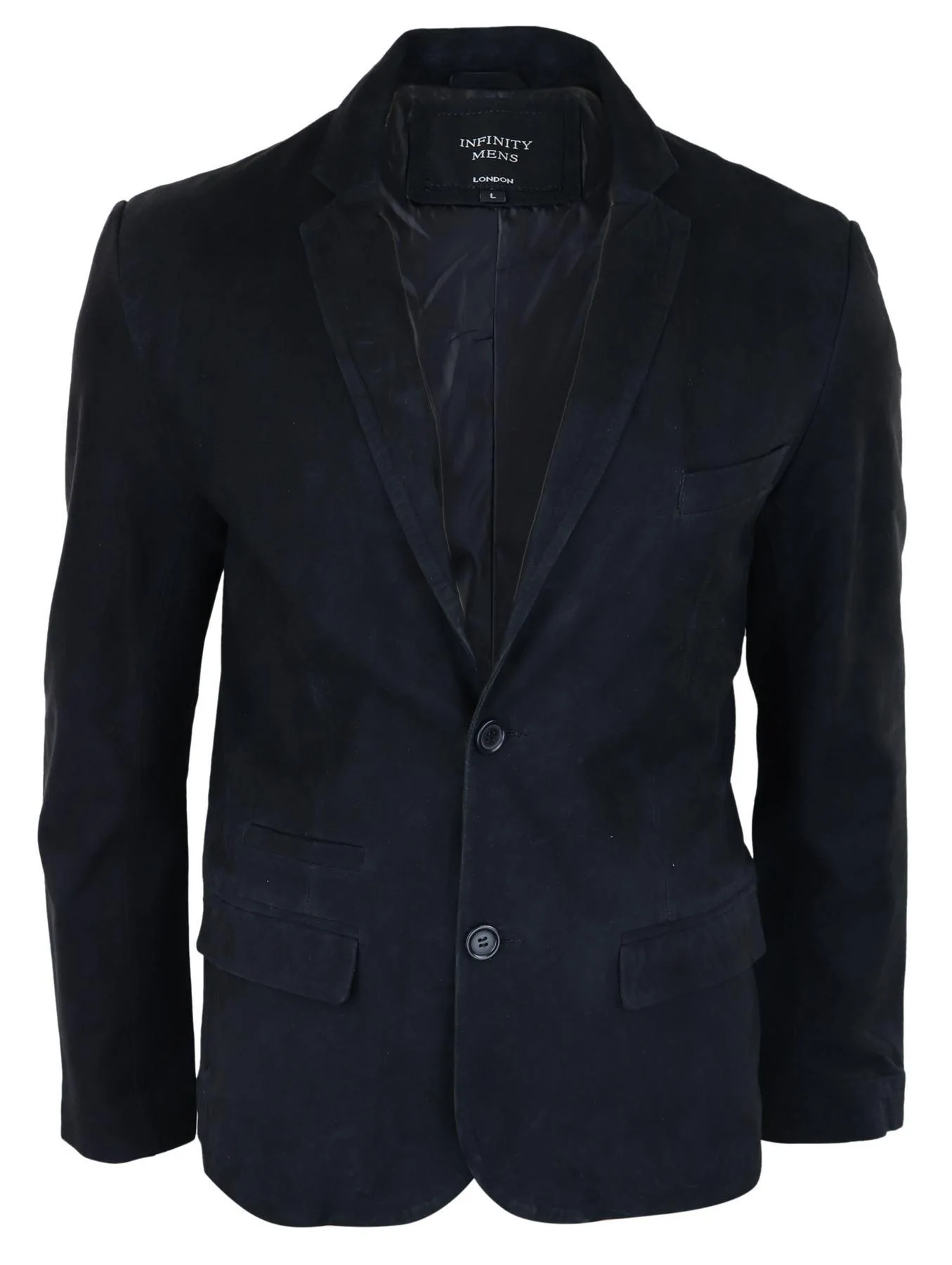 Mens Genuine Suede Blazer Style Jacket Leather Mens Classic VIntage Smart Casual Black