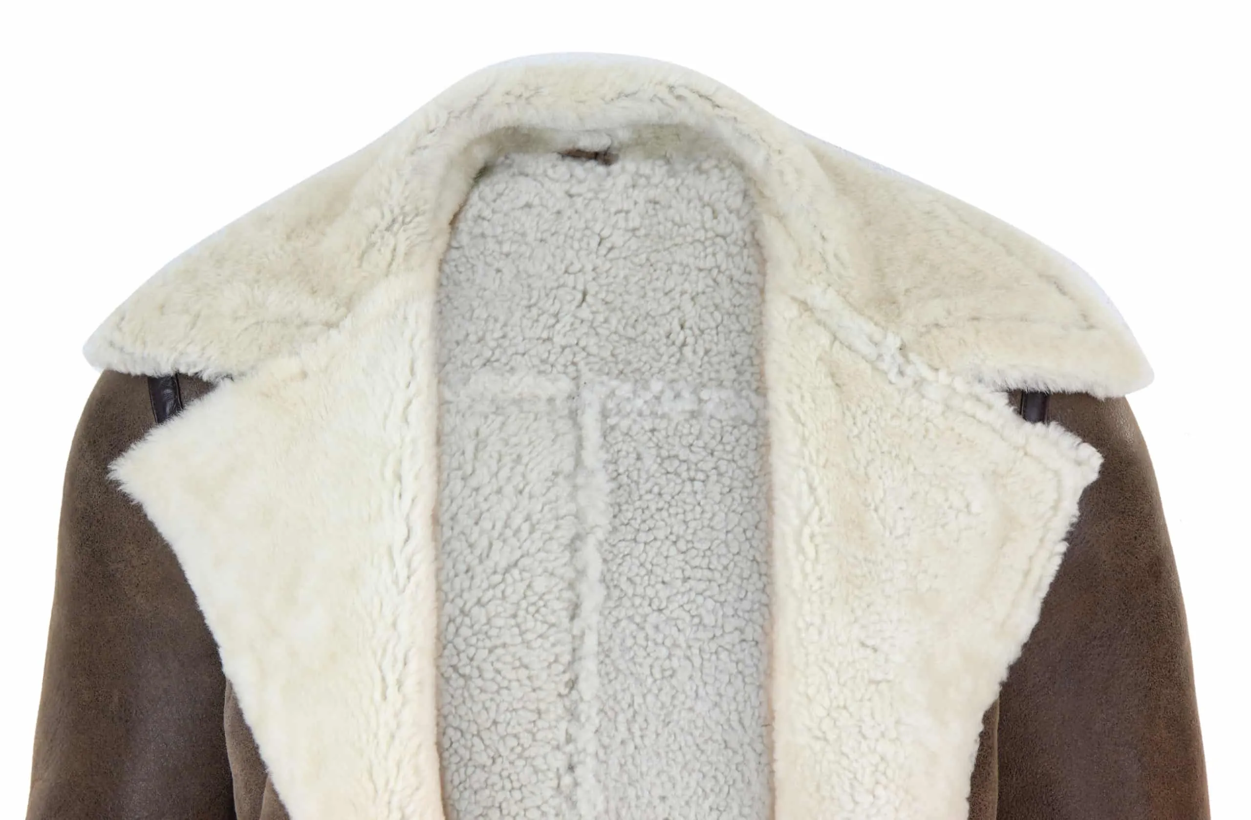 Mens Shearling Brown Sheepskin Vintage Jacket