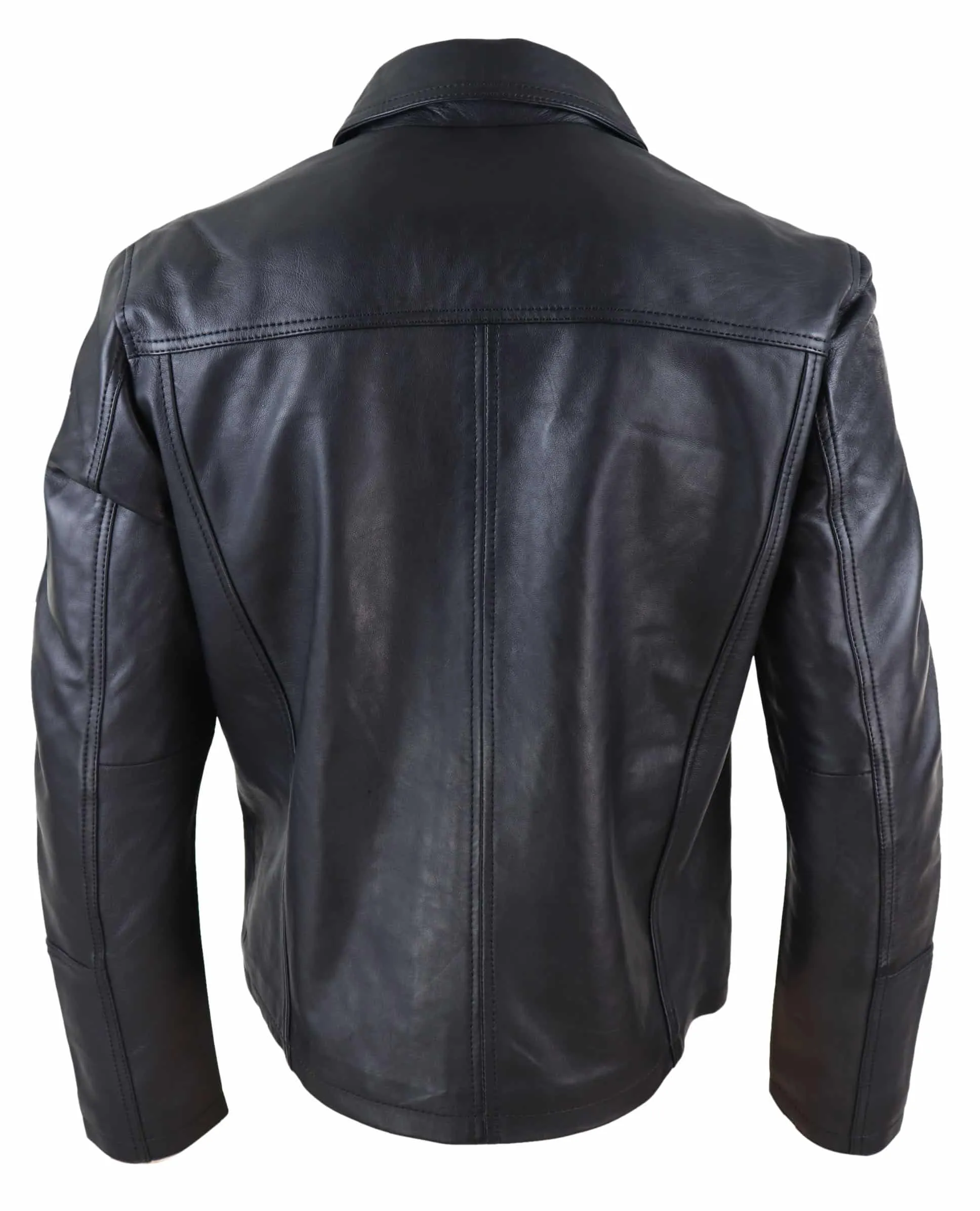 Mens Soft Nappab Black Leather Jacket