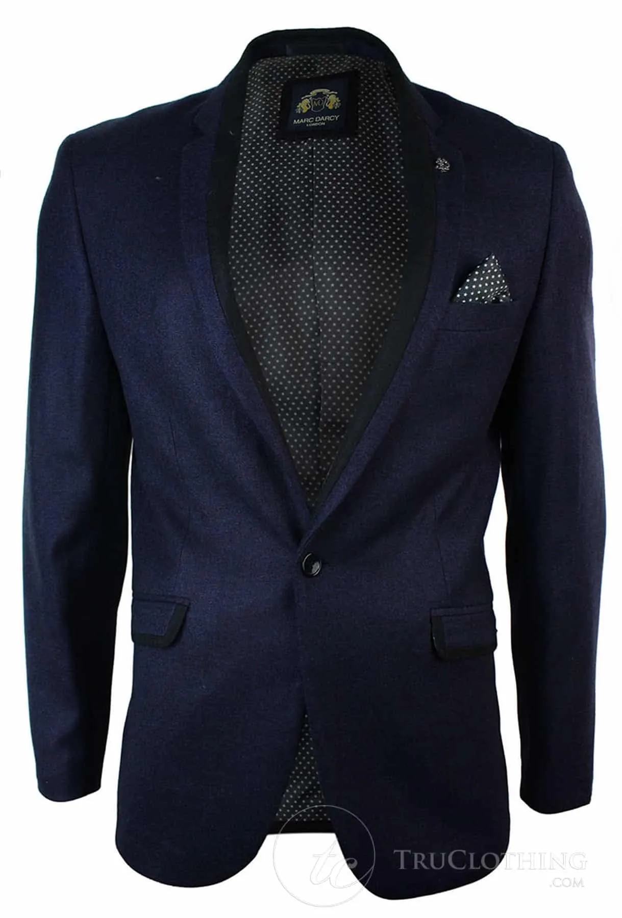 Mens Violet Herringbone Tweed Vintage Slim Fit Blazer Jacket Black Trim Smart Casual-Purple