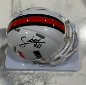 Miami Hurricanes Mauigoa Brothers Autographed Riddell Speed Mini Helmet - White