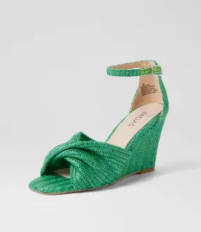 MIDAS Kyate Emerald Synthetic Raffia Sandals