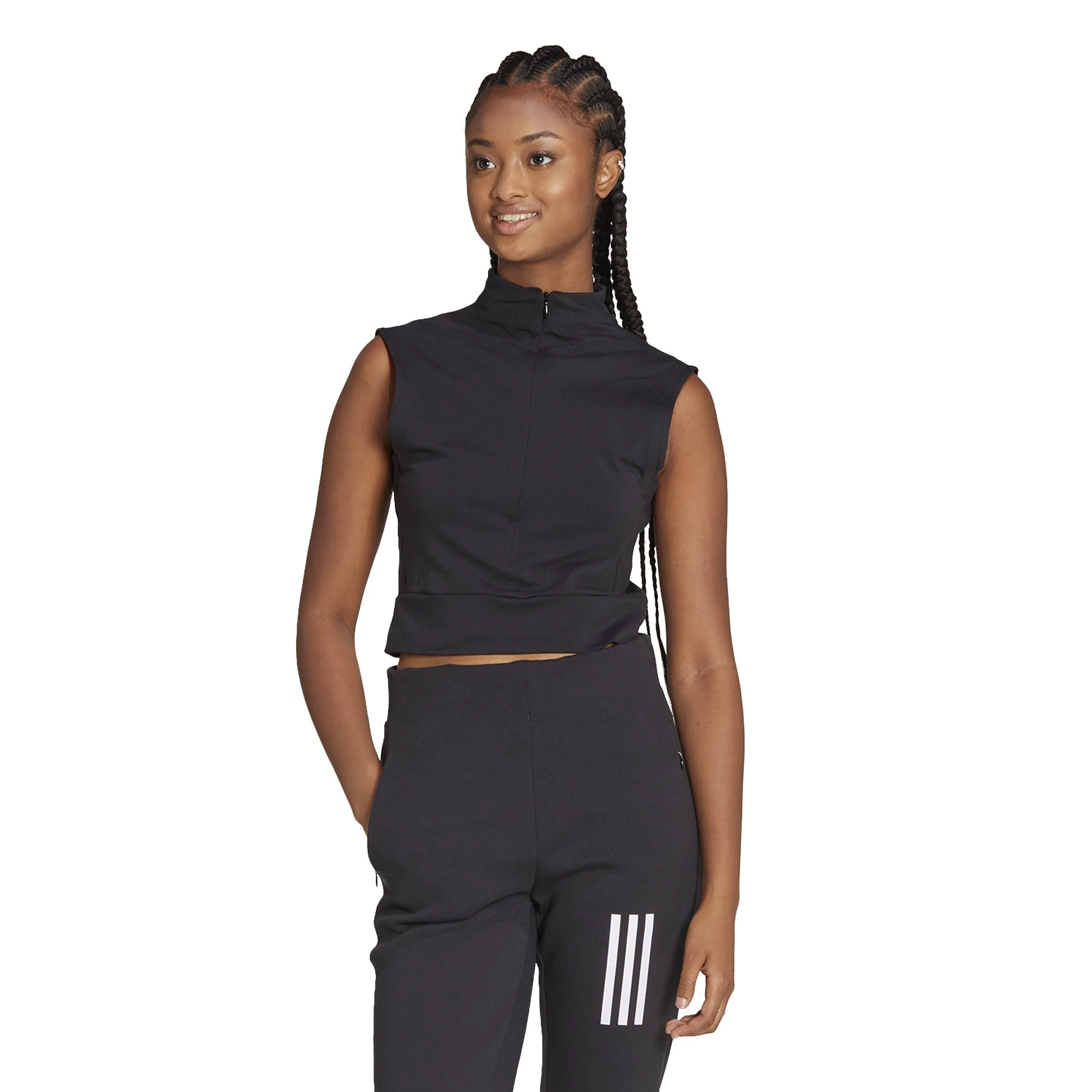 MISSION VICTORY SLEEVELESS CROPPED TOP