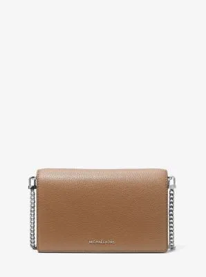 MK Jet Set Medium Pebbled Leather Crossbody Bag - Brown - Michael Kors