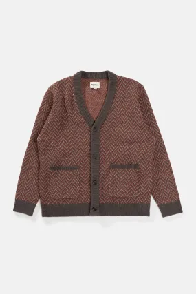 Mohair Herringbone Cardigan Dawn