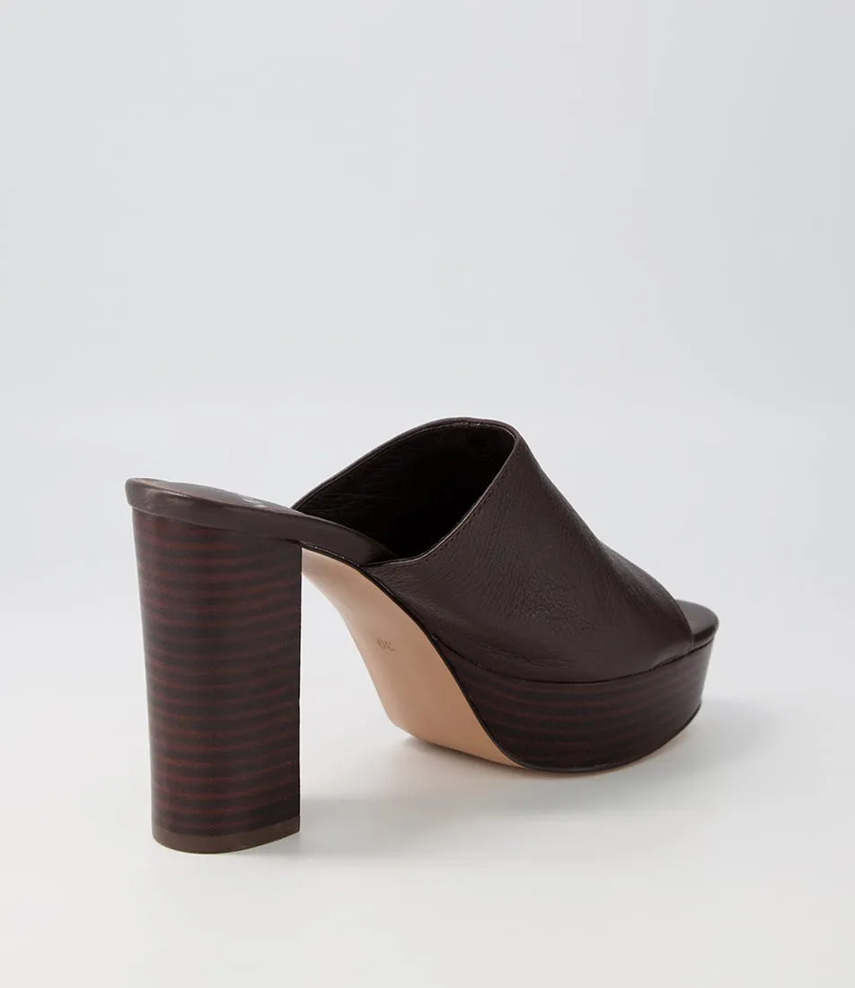 MOLLINI Arabella Choc Leather Mules Dbh