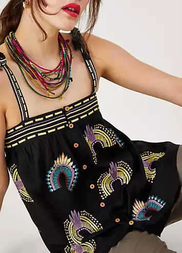 Monsoon Sleeveless Embroidered Top | Kaleidoscope