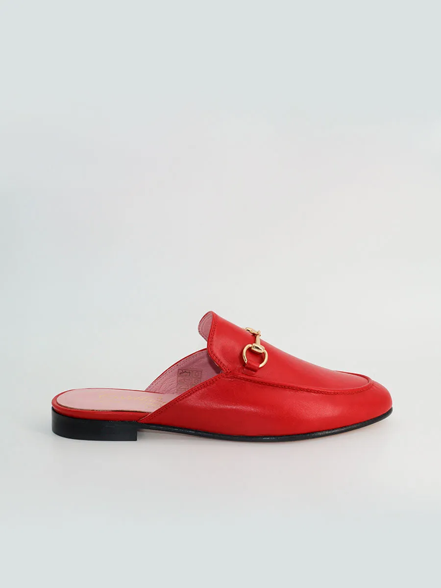 Mules Venecia piel coy color rojo