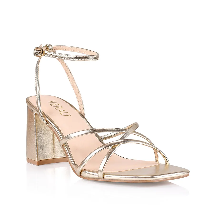 Nakita Block Heel Sandals - Champagne Metallic