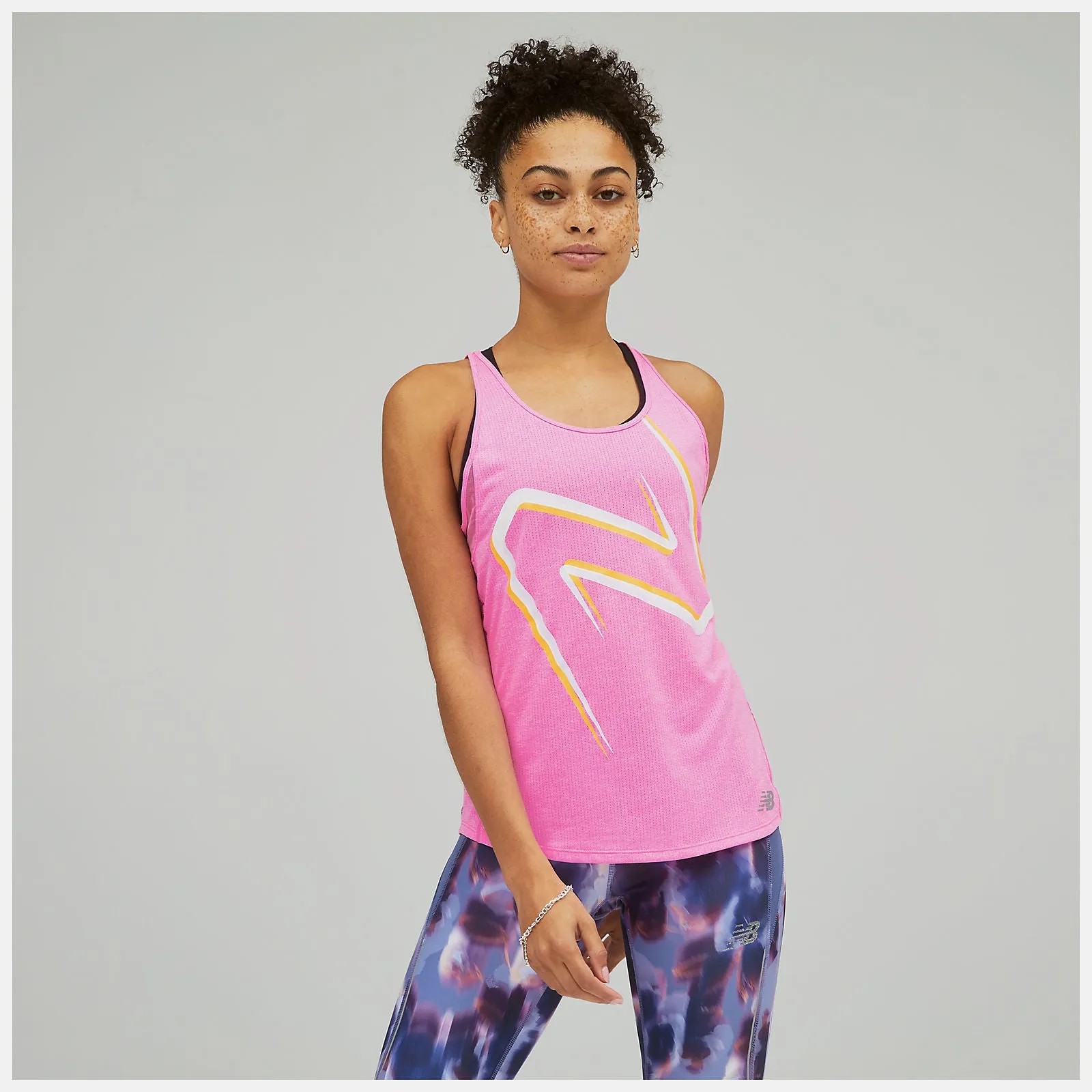 New Balance | Printed Impact Run Tank | Women's | Vibrant Pink Heather