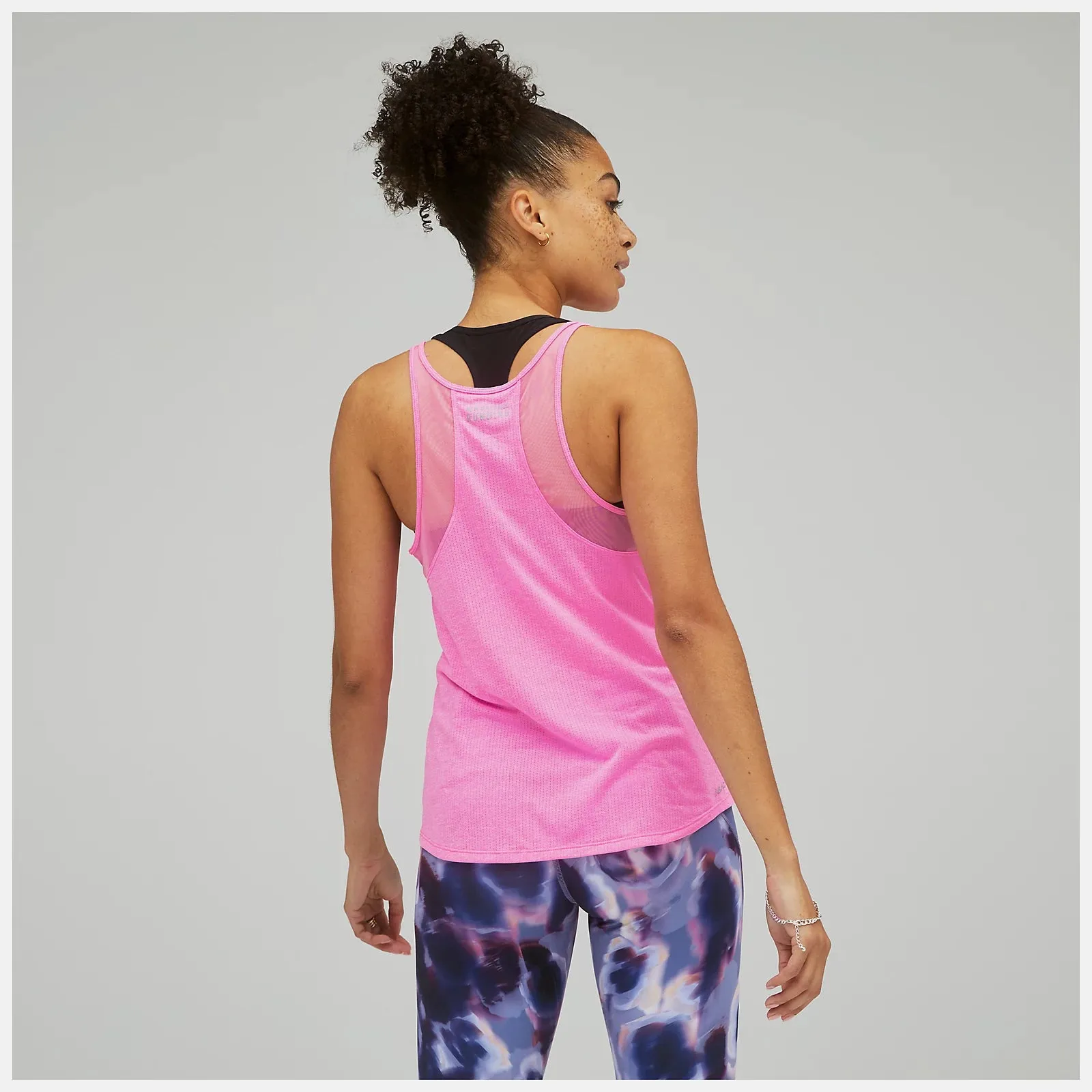 New Balance | Printed Impact Run Tank | Women's | Vibrant Pink Heather