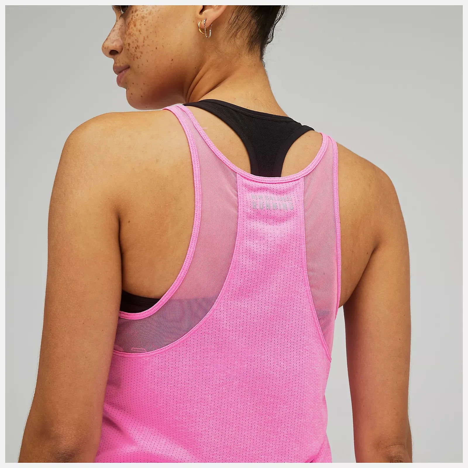 New Balance | Printed Impact Run Tank | Women's | Vibrant Pink Heather