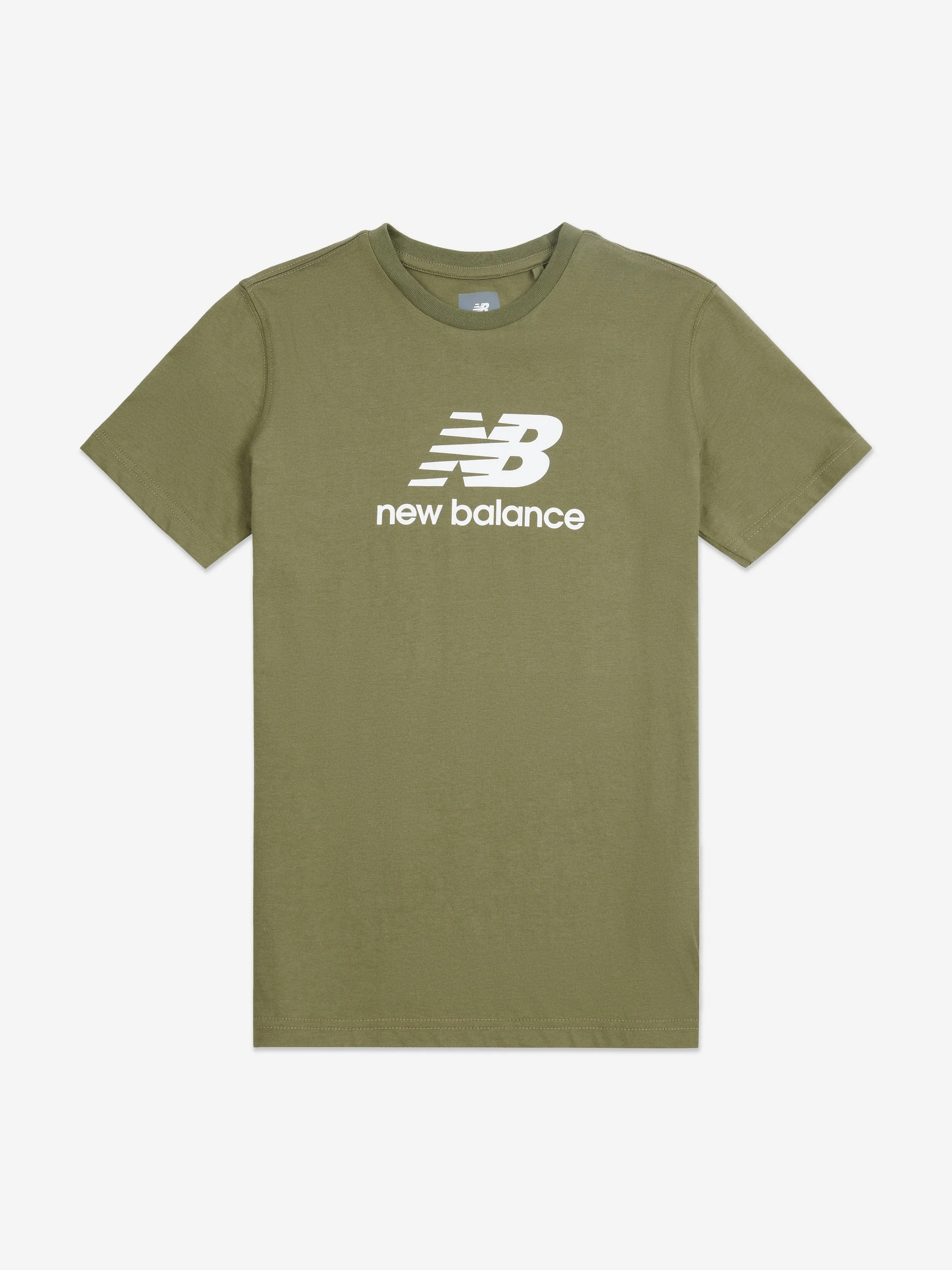 New Balance Boys Jersey Stacked Logo T-Shirt in Green