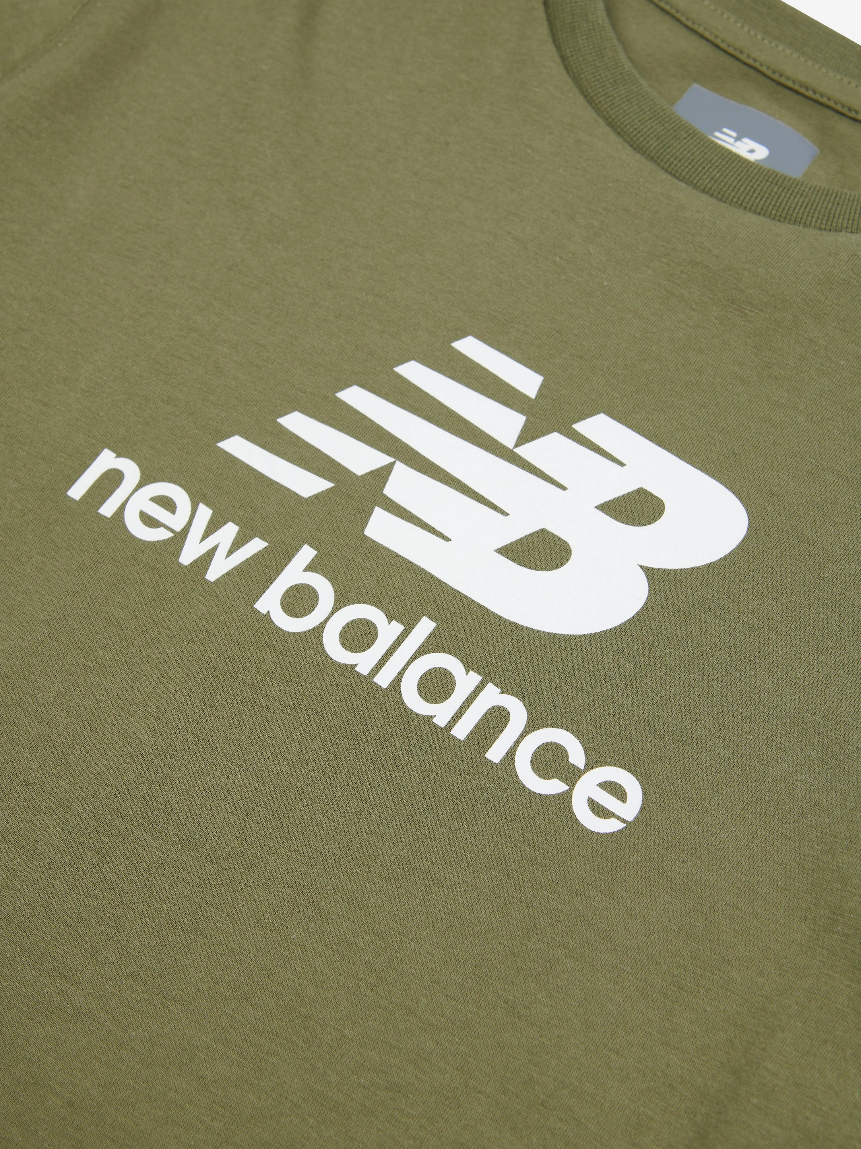 New Balance Boys Jersey Stacked Logo T-Shirt in Green