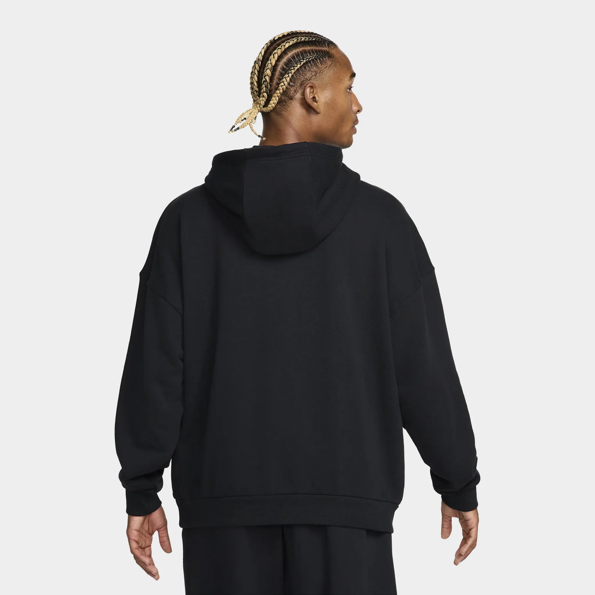 Nike Club Fleece Oversized Pullover Hoodie Black / White