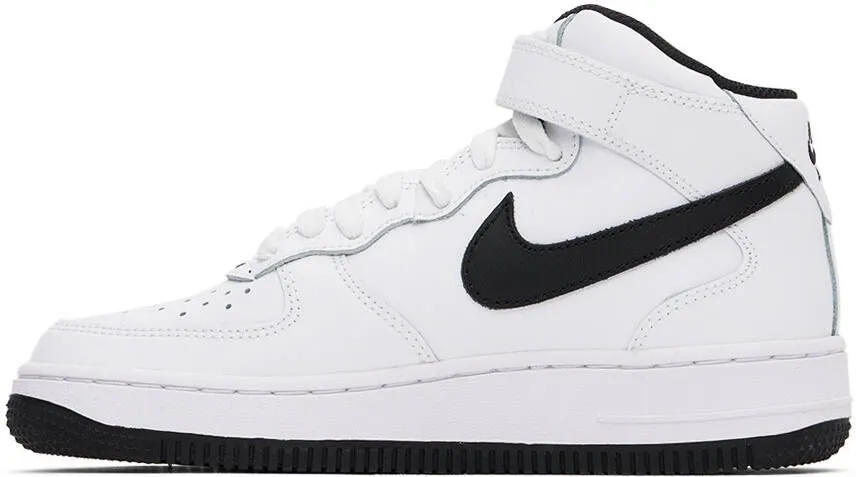 Nike Kids White & Black Air Force 1 Mid LE Big Kids Sneakers