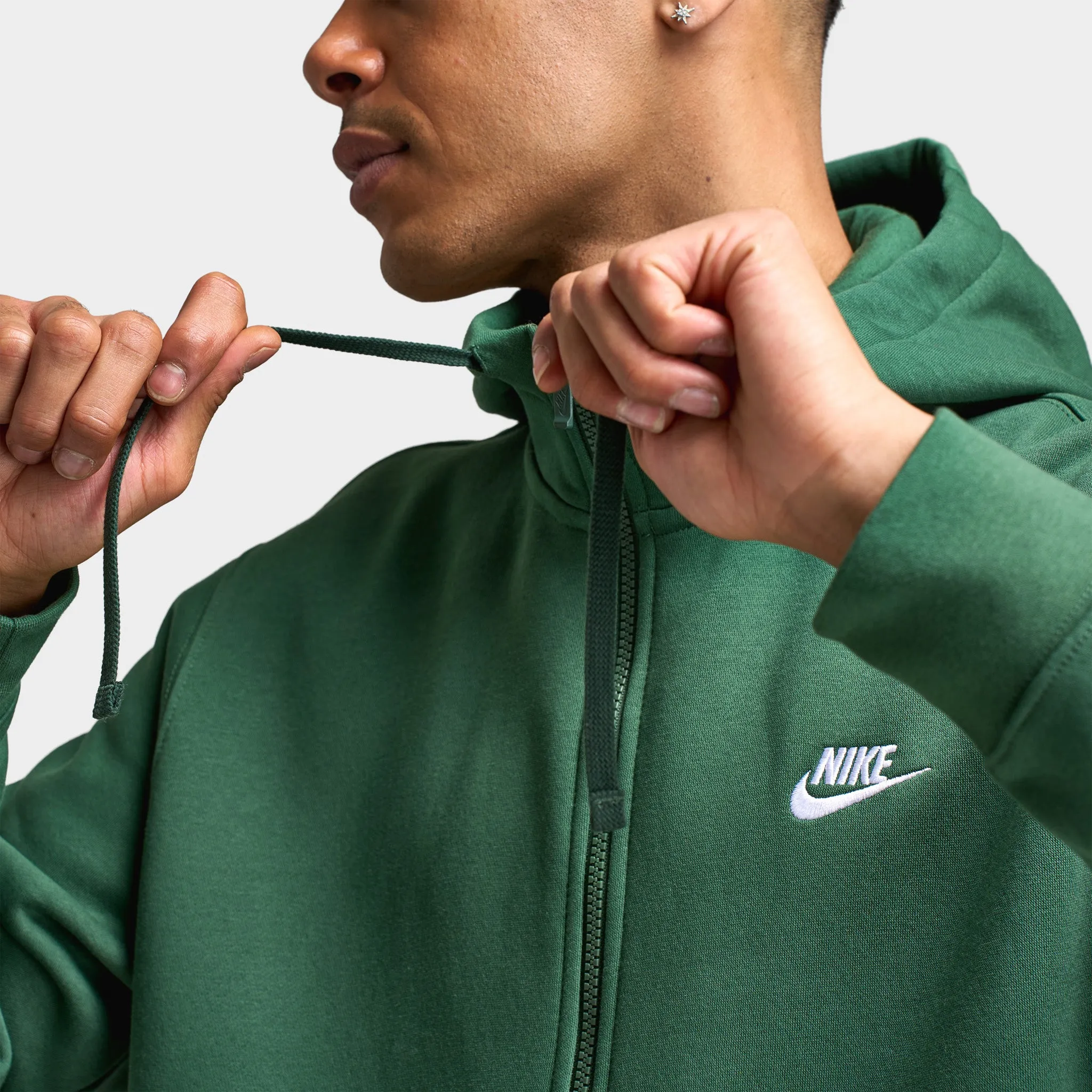 Nike Sportswear Club Fleece Full-Zip Hoodie Fir / Fir - White