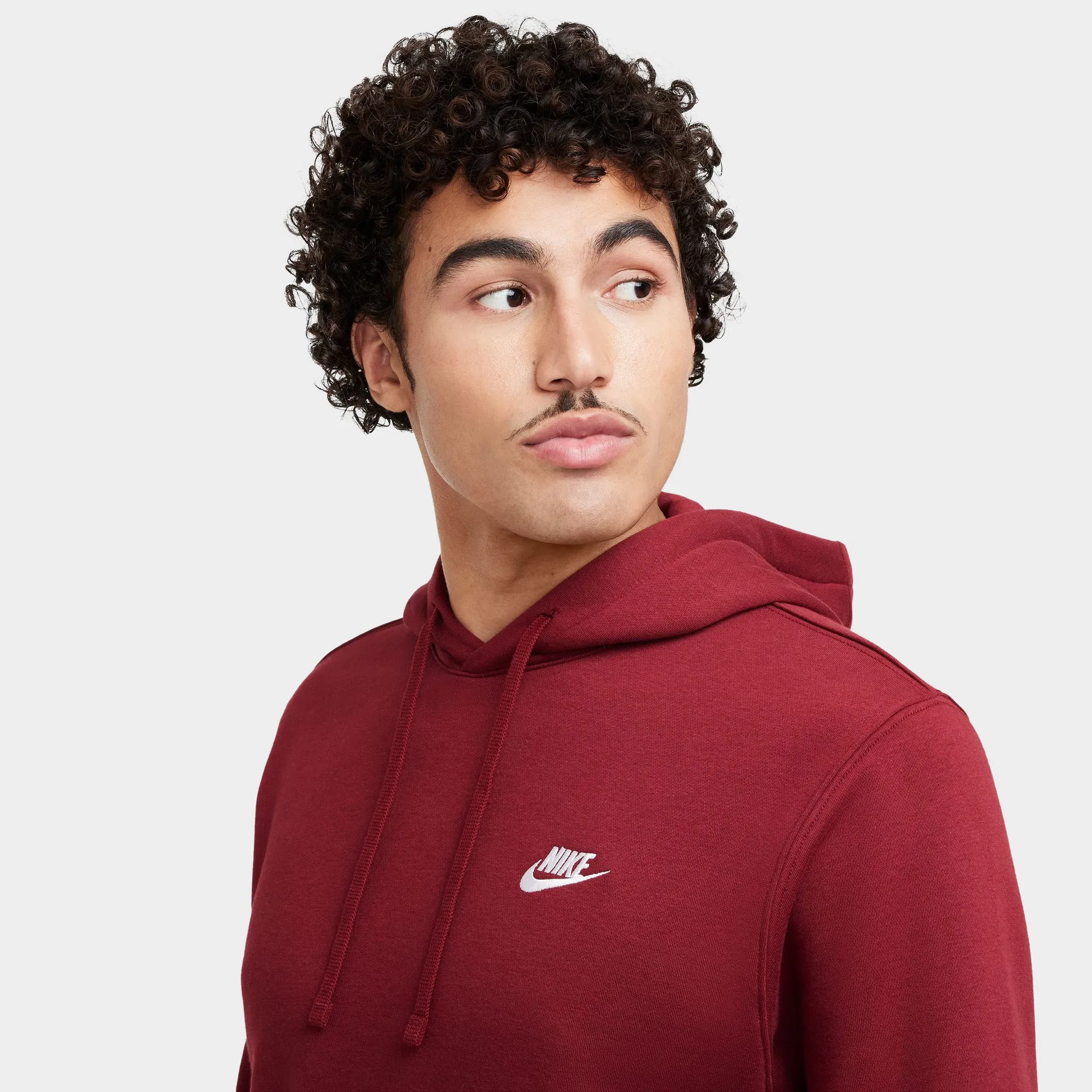 Nike Sportswear Club Fleece Pullover Hoodie Team Red /  Team Red / White