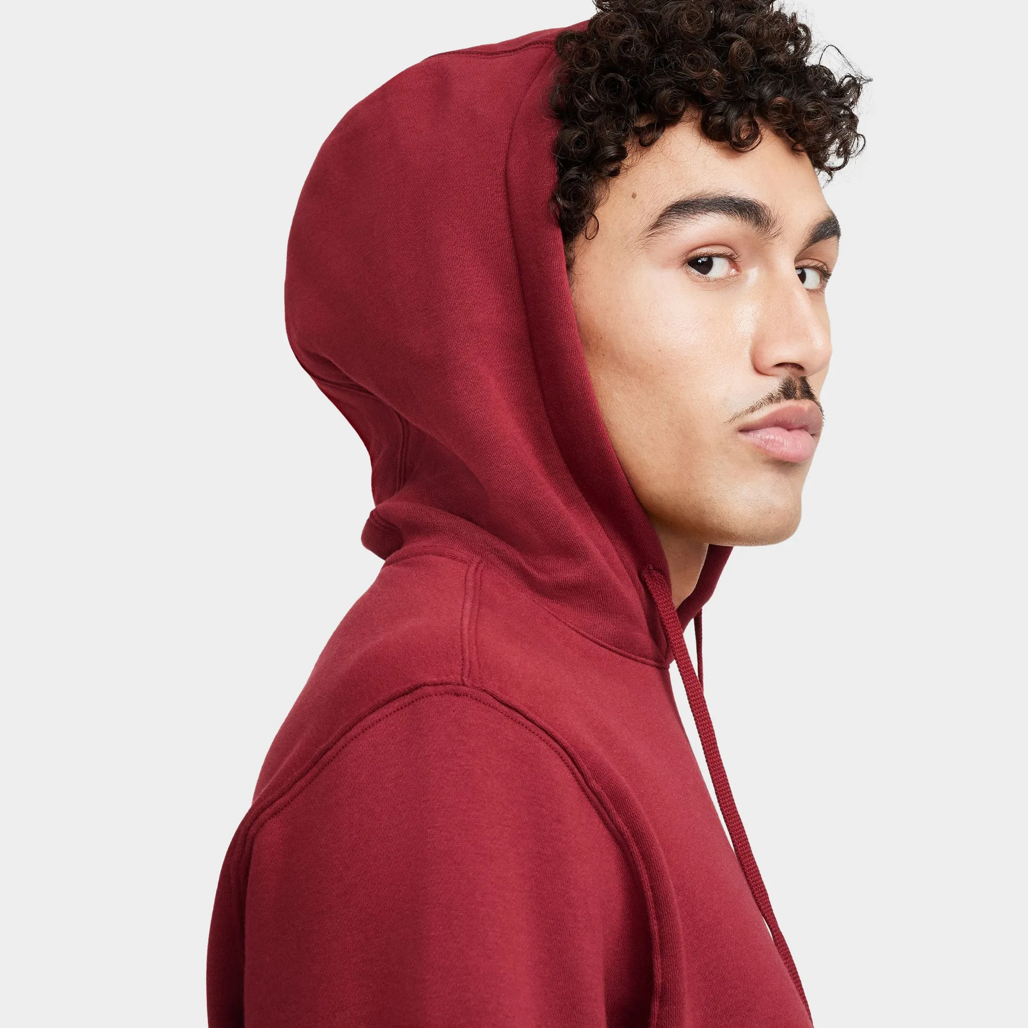 Nike Sportswear Club Fleece Pullover Hoodie Team Red /  Team Red / White