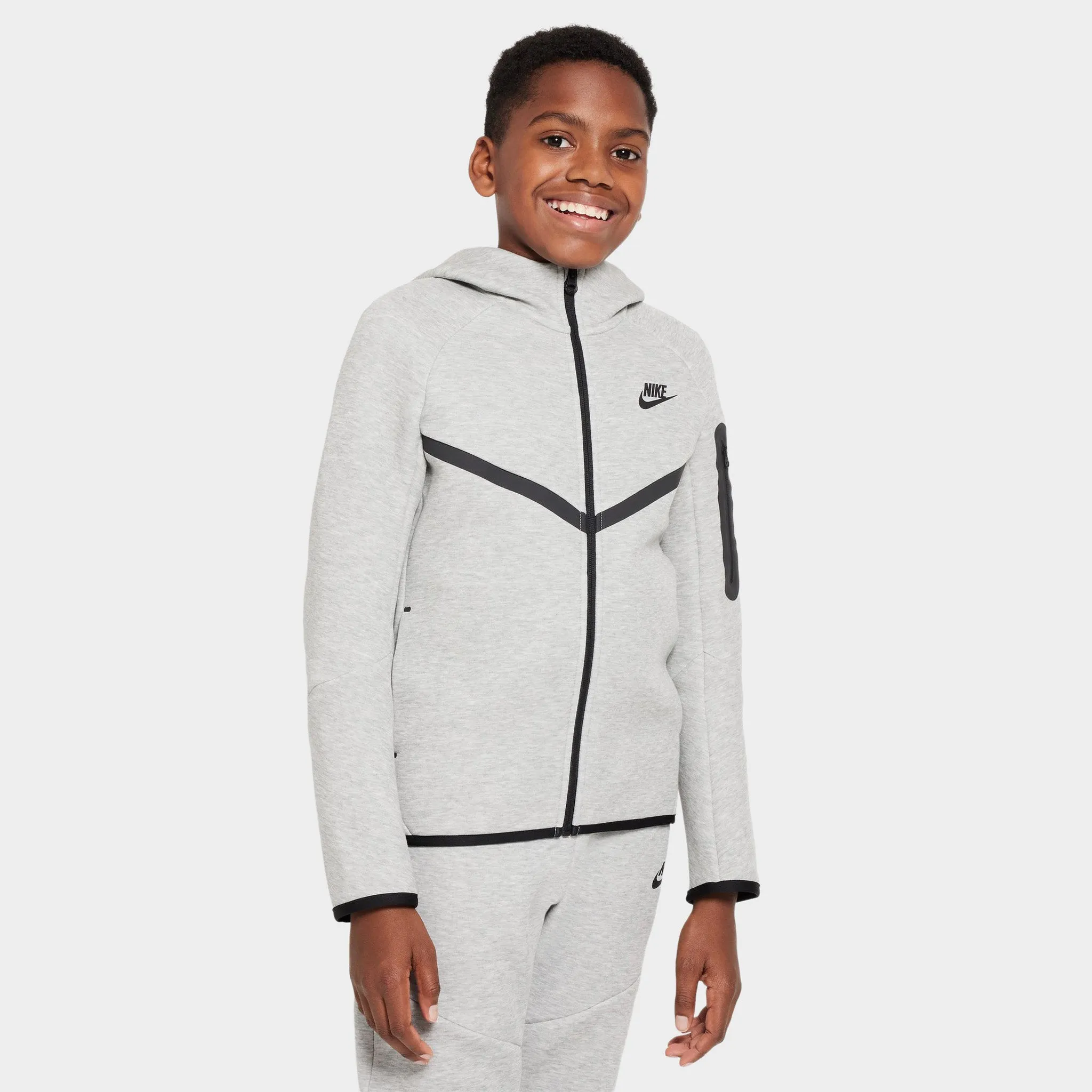 Nike Sportswear Junior Boys' Tech Fleece Hoodie / Dark Heather Grey