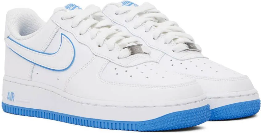 Nike White & Blue Air Force 1 '07 Sneakers