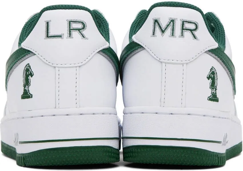 Nike White & Green LeBron James Air Force 1 Sneakers