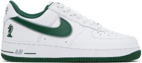 Nike White & Green LeBron James Air Force 1 Sneakers