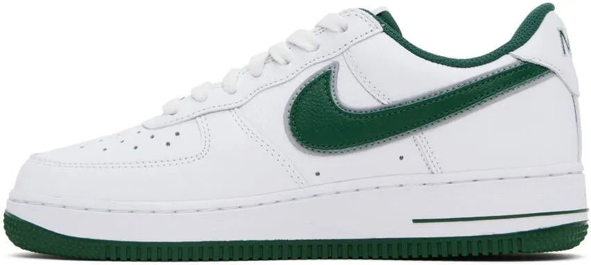 Nike White & Green LeBron James Air Force 1 Sneakers