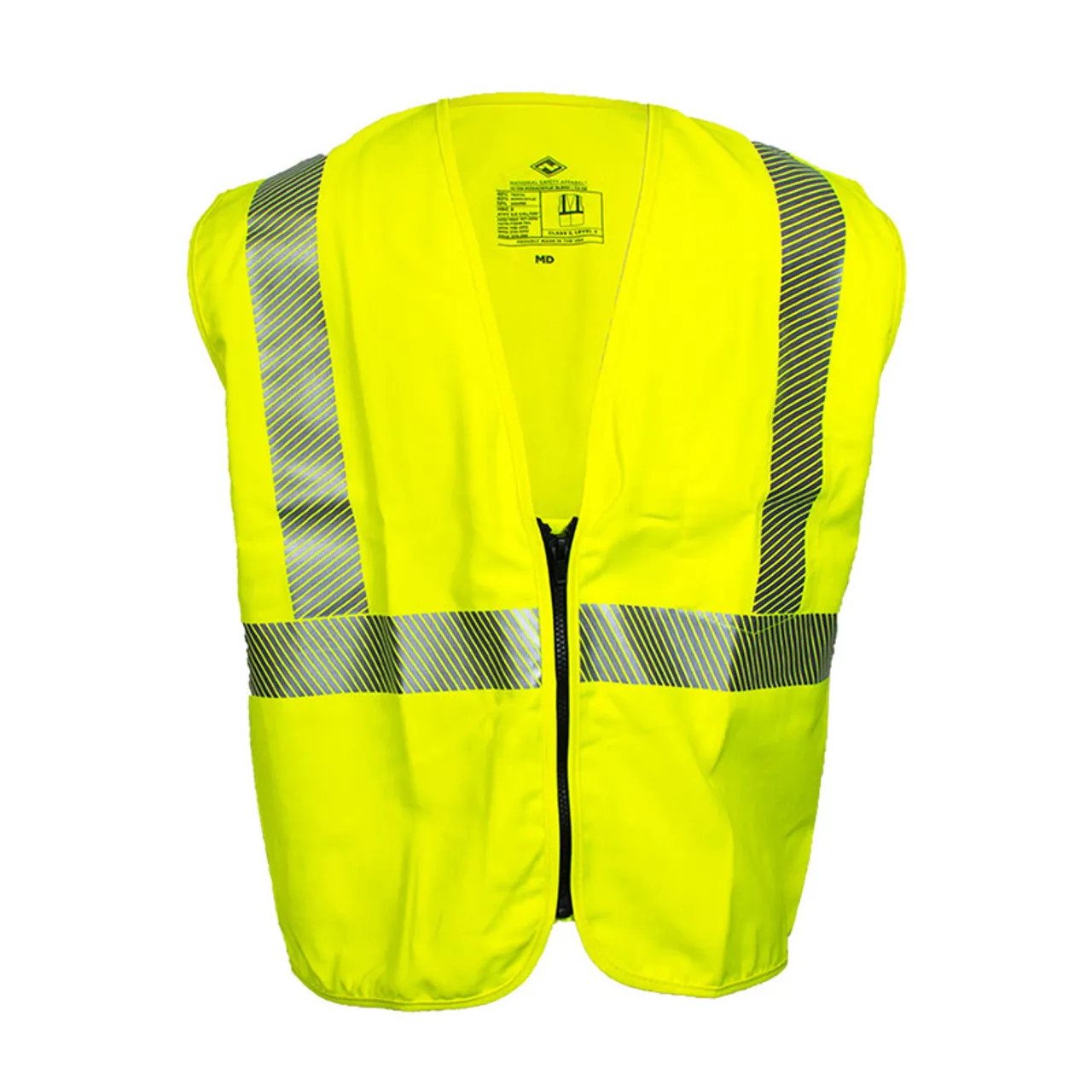 NSA FR Class 2 Hi Vis Zipper Front Made in USA Safety Vest V00TV2Z