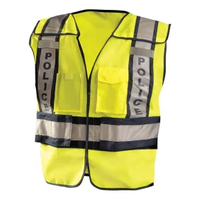 Occunomix Class 2 Hi Vis Yellow Pre Printed Police Public Safety Vest LUX-PSP