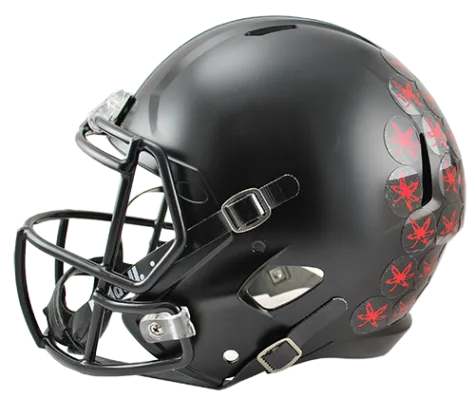 Ohio State Buckeyes Speed Replica Football Helmet Satin Black with Red Buckeyes