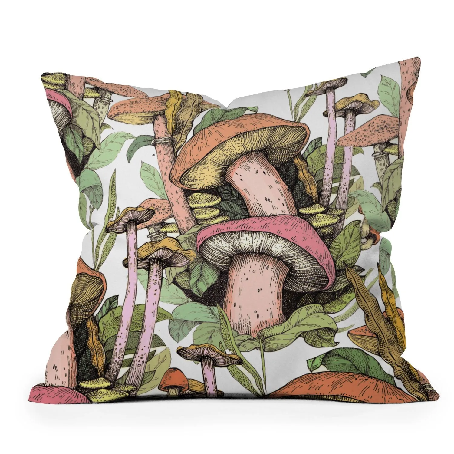 Ole Wild Mushrooms Indoor / Outdoor Throw Pillows (DS)