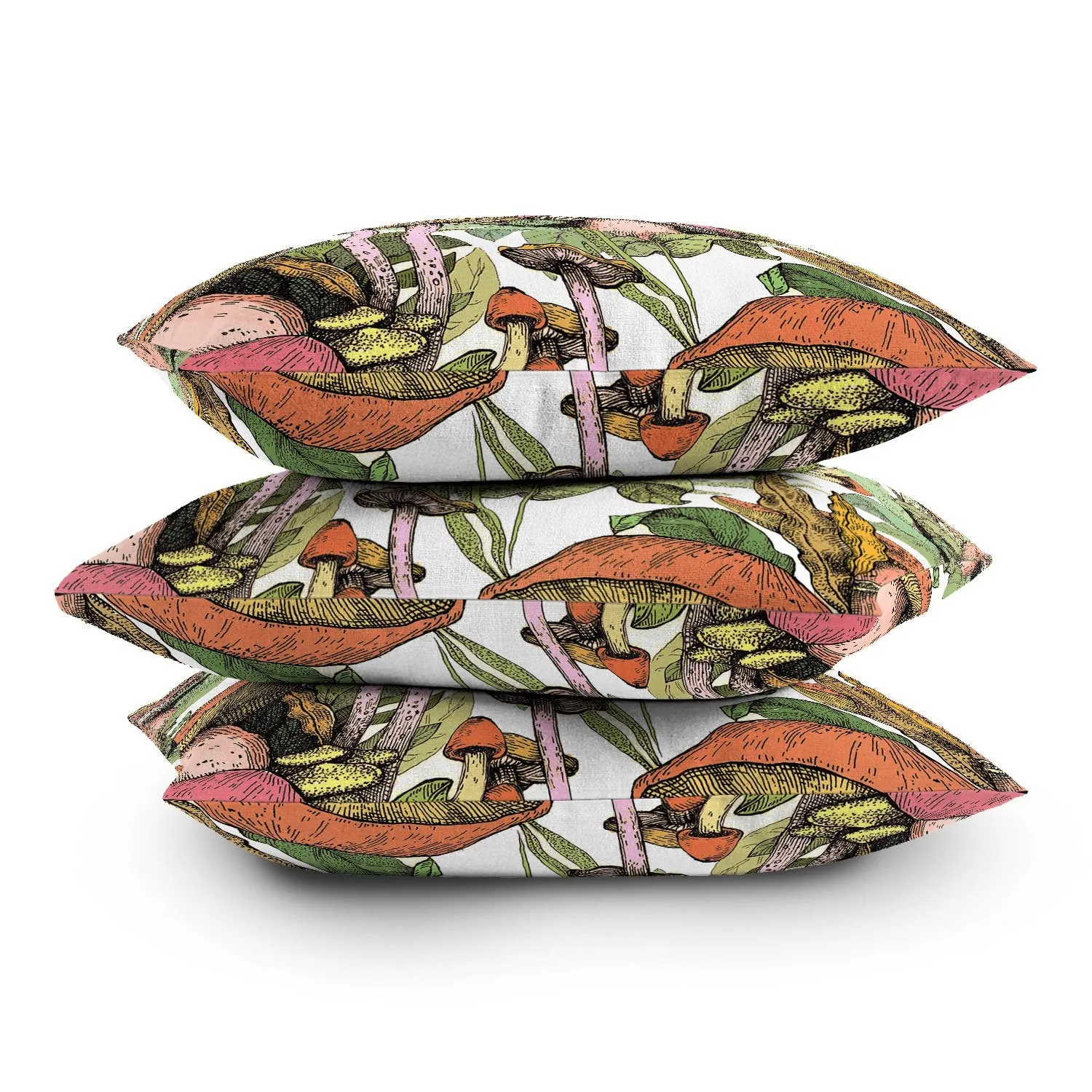 Ole Wild Mushrooms Indoor / Outdoor Throw Pillows (DS)