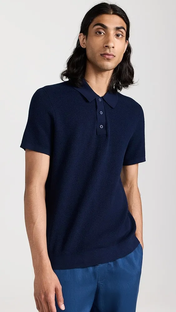 Onia   Cotton Textured Knit Polo 