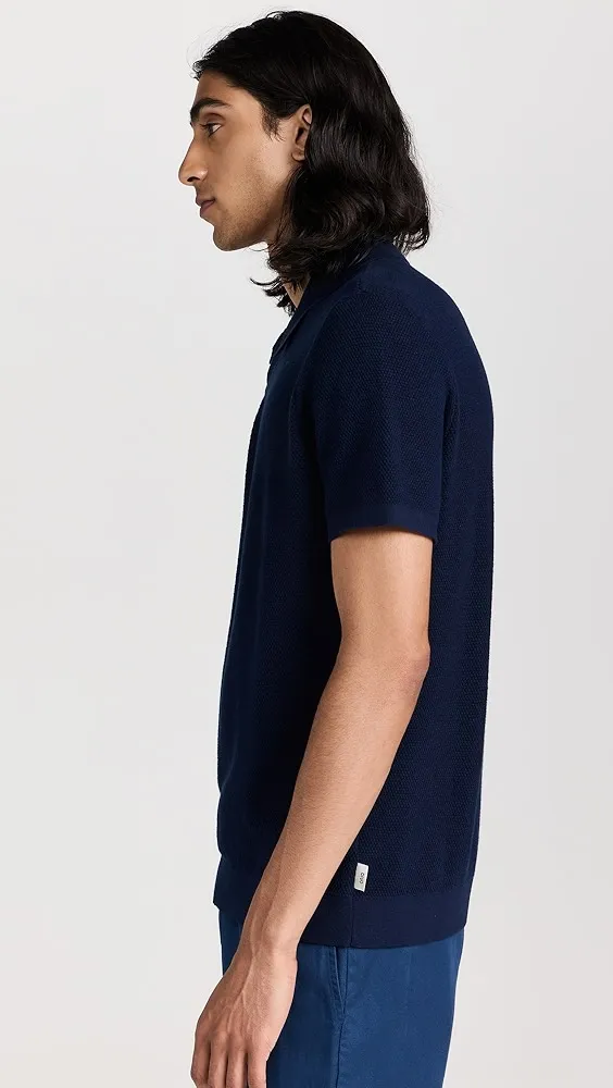 Onia   Cotton Textured Knit Polo 