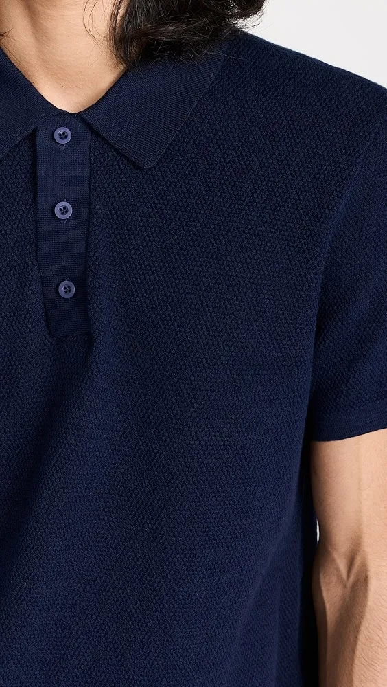 Onia   Cotton Textured Knit Polo 