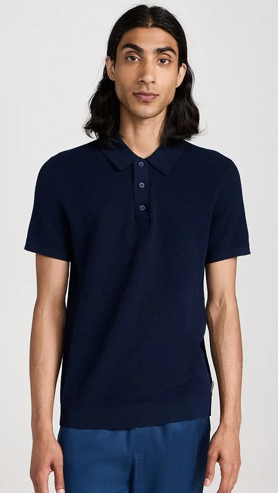 Onia   Cotton Textured Knit Polo 