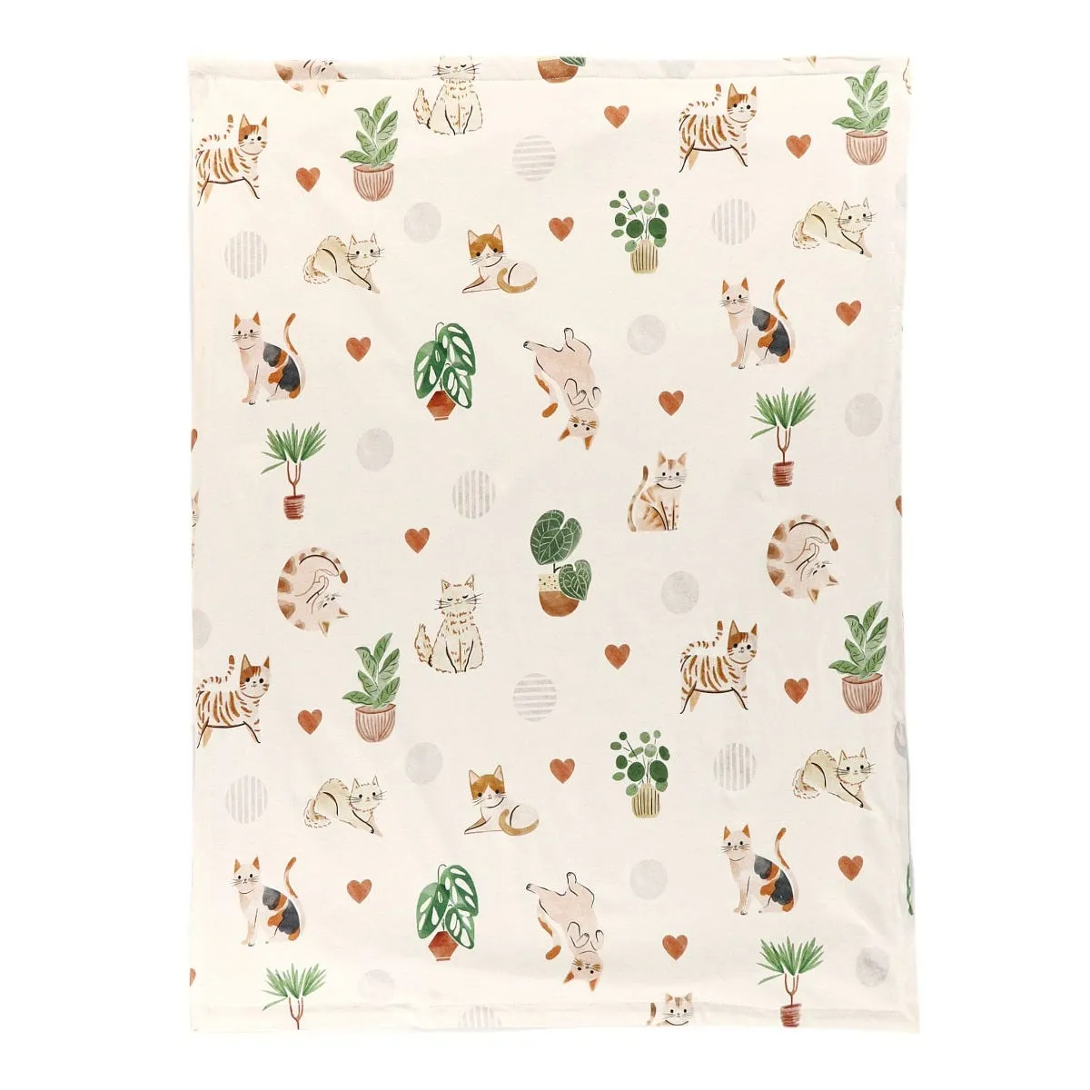 Origami Maison Reversible Chamois Jersey Blanket - Cats  - Clement