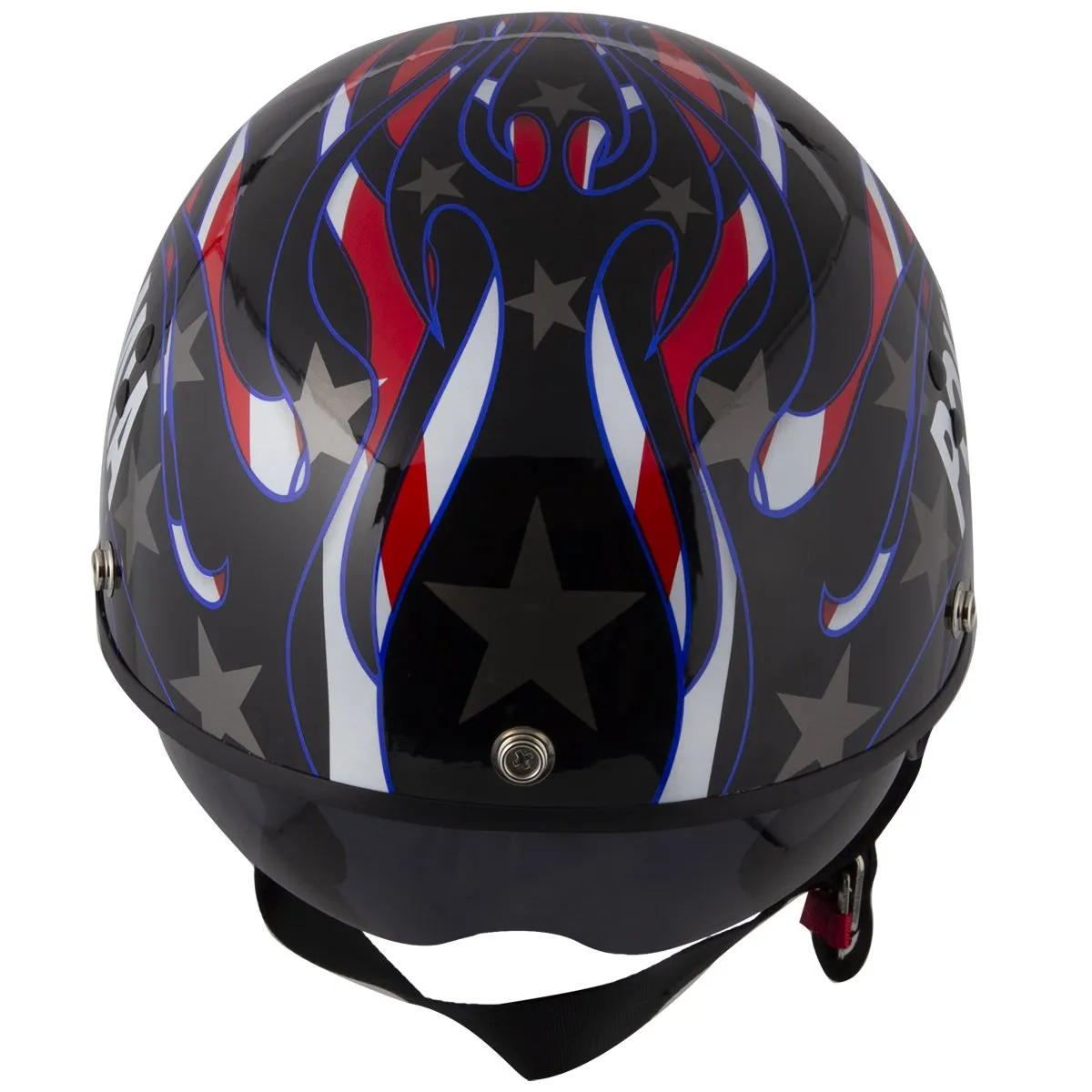 Outlaw Helmets T70 Glossy Black Prison of War Motorcycle Half Helmet for Men & Women With Sun Visor DOT Approved - Adult Unisex 