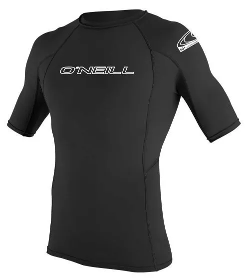 O'Neill Basic Skins S/S Crew UV50+ Rash Vest  - Black