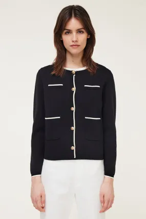 PabloLYNSHA CONTRASTED TRIM CARDIGAN