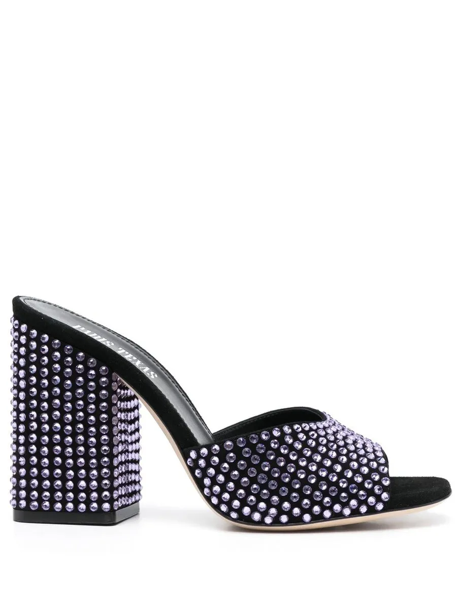 Paris Texas    Paris Texas Anja Crystal Embellished Suede Mules