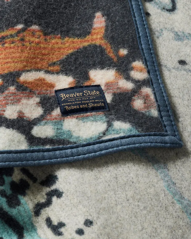 Pendleton Jacquard Napped Robe Wool Blanket - Salmon Falls